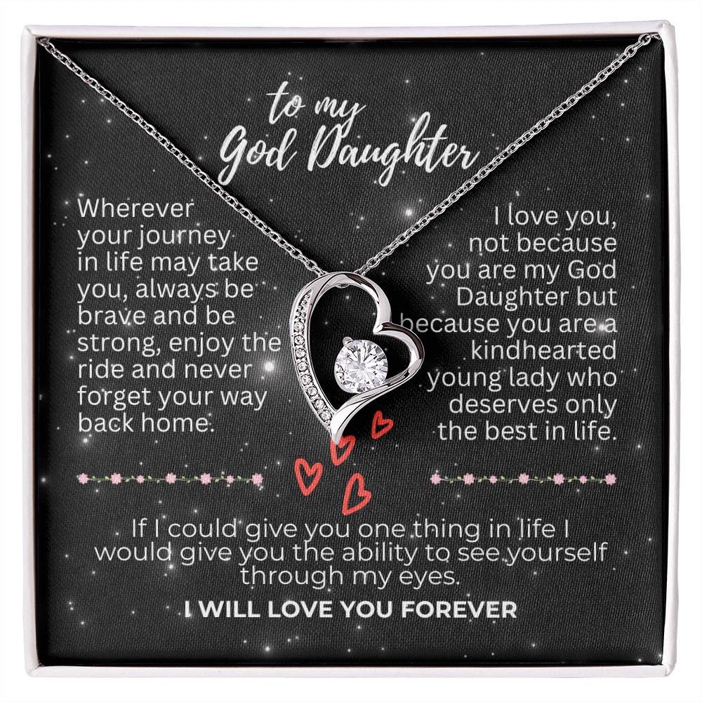 To God Daughter - Wherever your journey - Forever Love Necklace