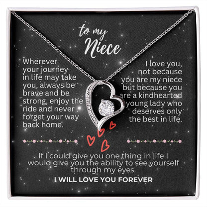 To Niece - Wherever your journey - Forever Love Necklace