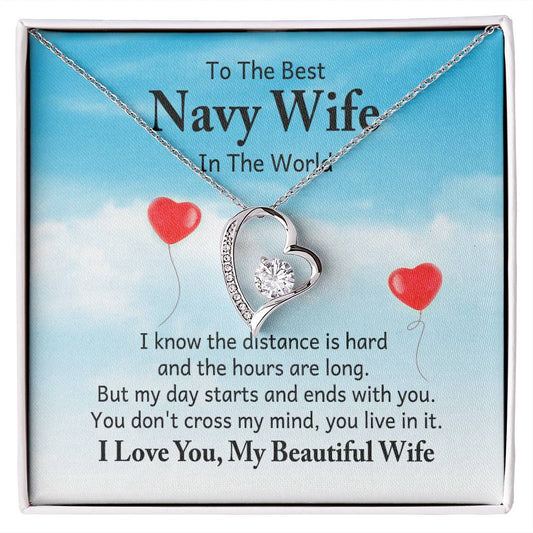 To Navy Wife - I know - Forever Love Necklace