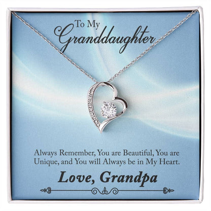 To Granddaughter - Always remember - Forever Love Necklace