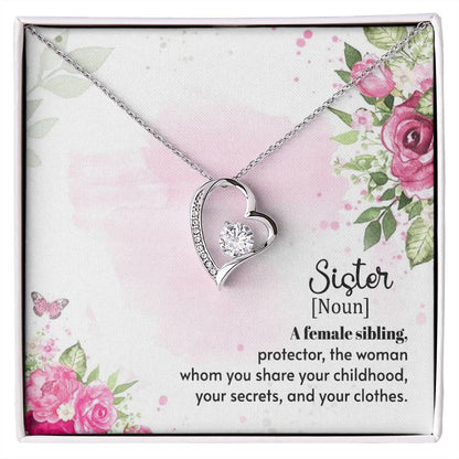 To Sister - A female sibling - Forever Love Necklace