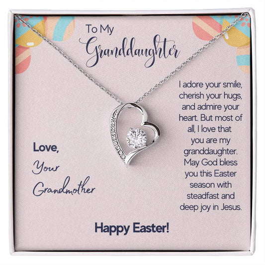 To Granddaughter - I adore your smile - Forever Love Necklace