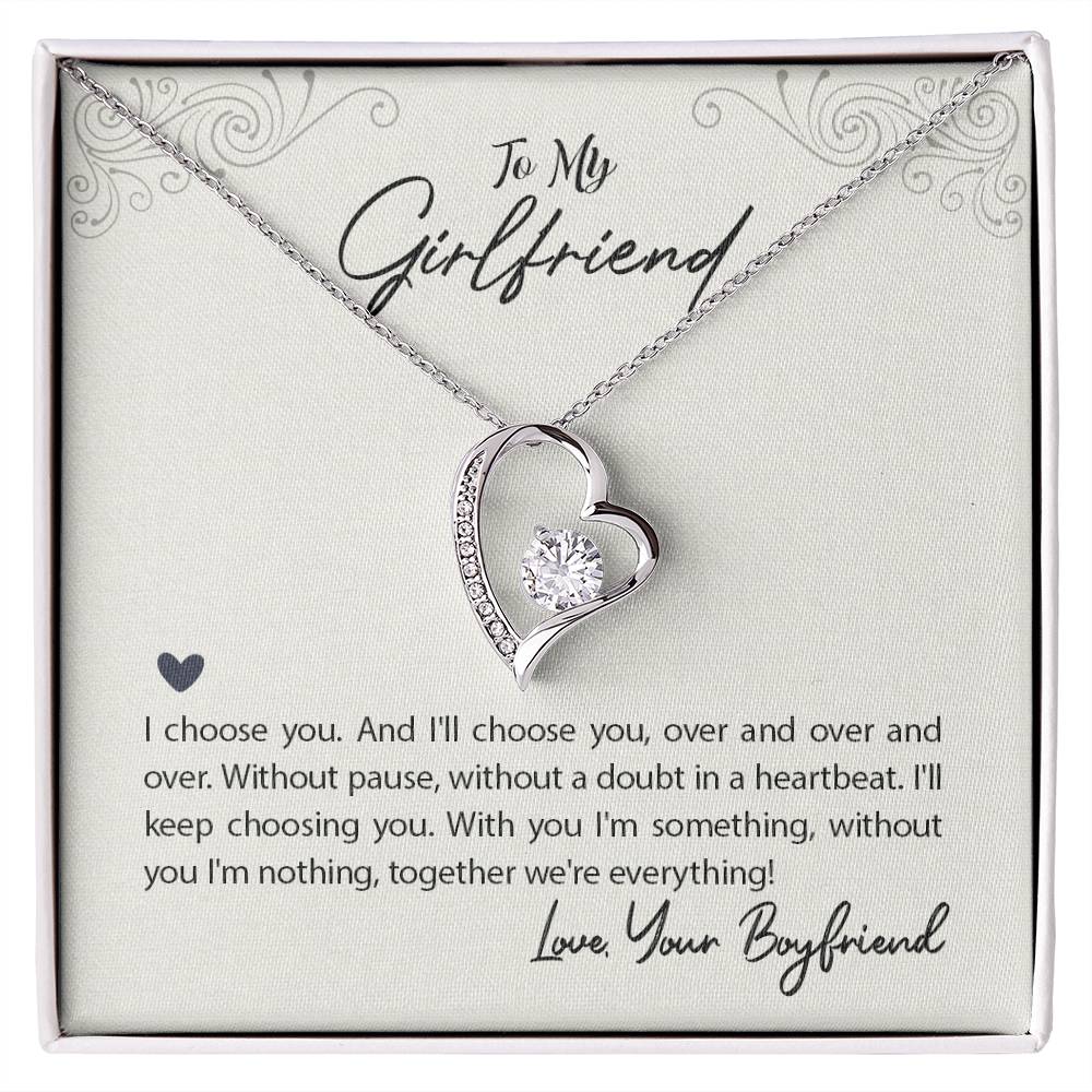 To Girlfriend - I choose you - Forever Love Necklace