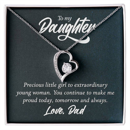 To Daughter - Precious little girl - Forever Love Necklace