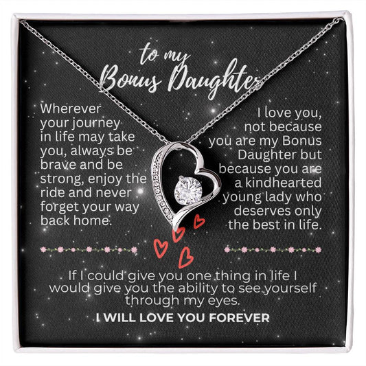 To Bonus Daughter - Wherever your journey - Forever Love Necklace