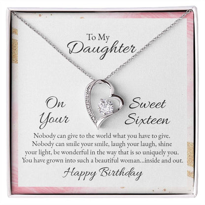 To Daughter - On your sweet sixteen - Forever Love Necklace