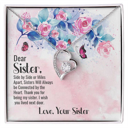 To Sister - Side by side - Forever Love Necklace