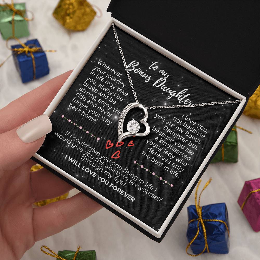 To Bonus Daughter - Wherever your journey - Forever Love Necklace