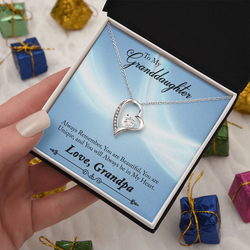 To Granddaughter - Always remember - Forever Love Necklace