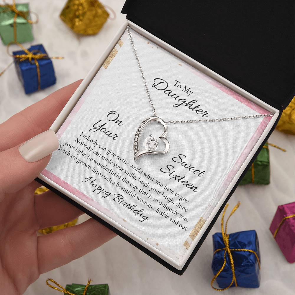 To Daughter - On your sweet sixteen - Forever Love Necklace