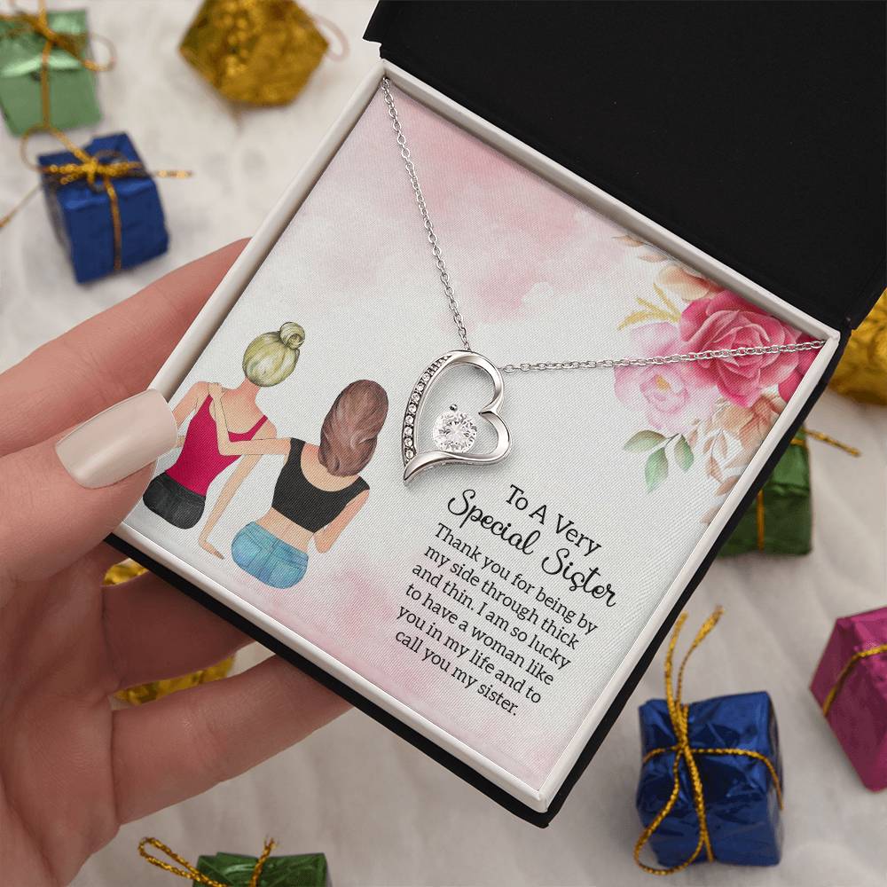 To Sister - Thank you - Forever Love Necklace