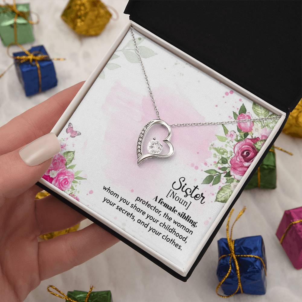 To Sister - A female sibling - Forever Love Necklace