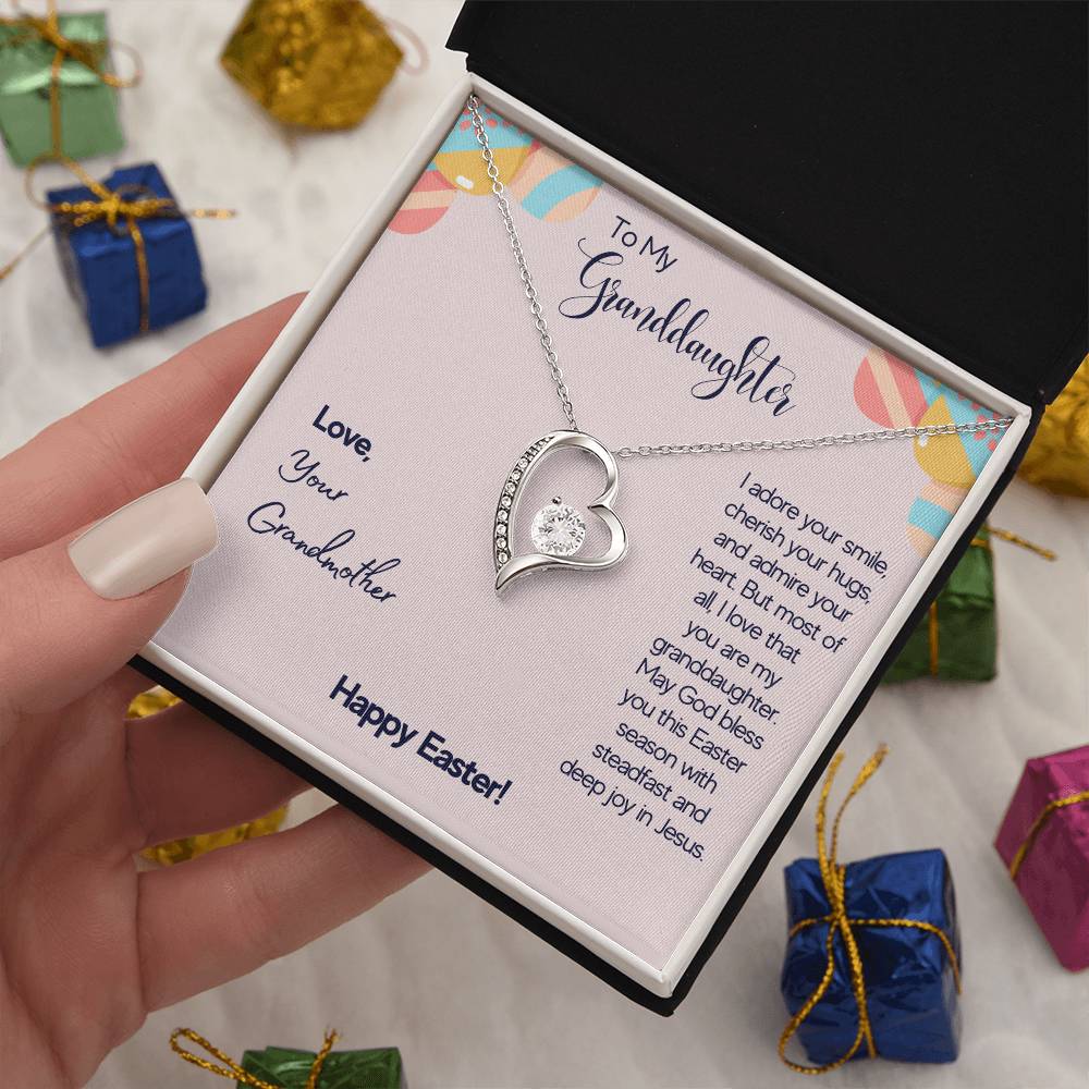 To Granddaughter - I adore your smile - Forever Love Necklace