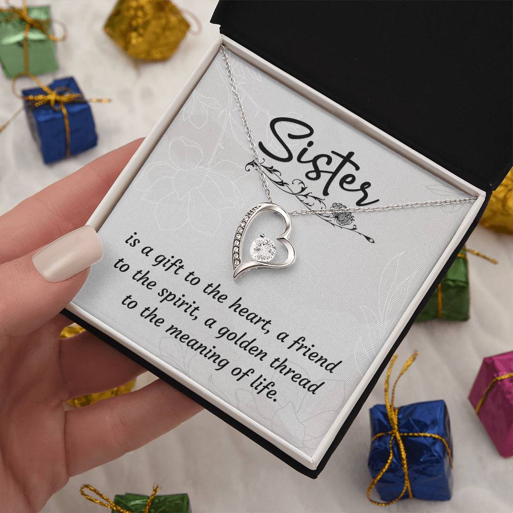 To Sister - Is a gift - Forever Love Necklace