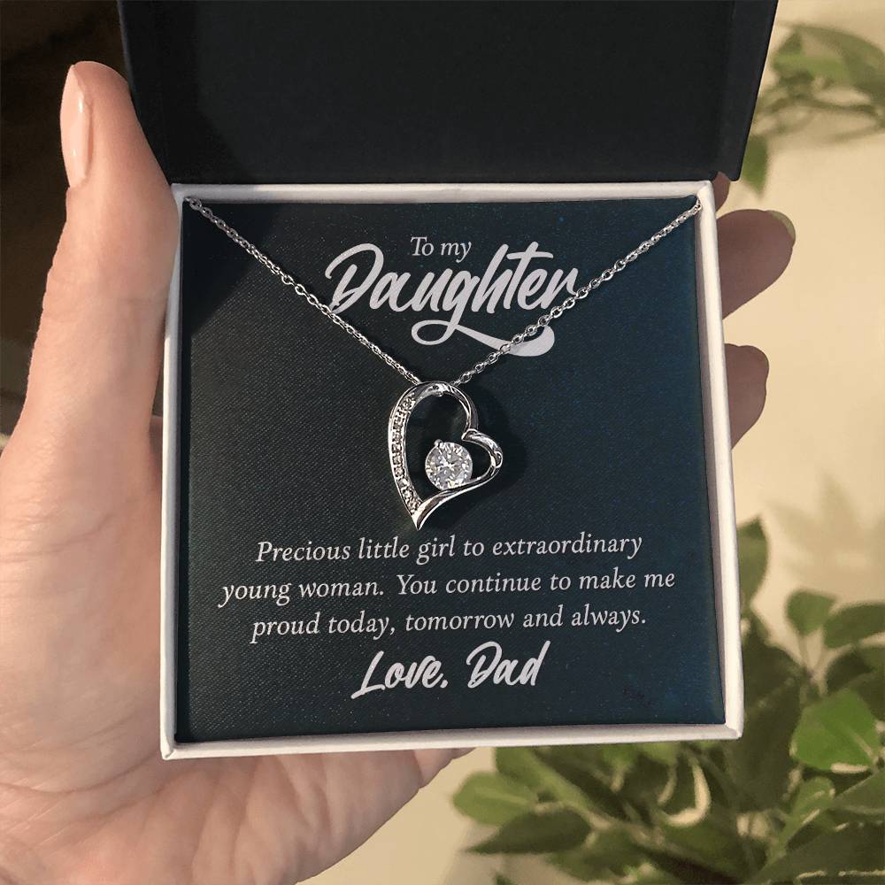 To Daughter - Precious little girl - Forever Love Necklace