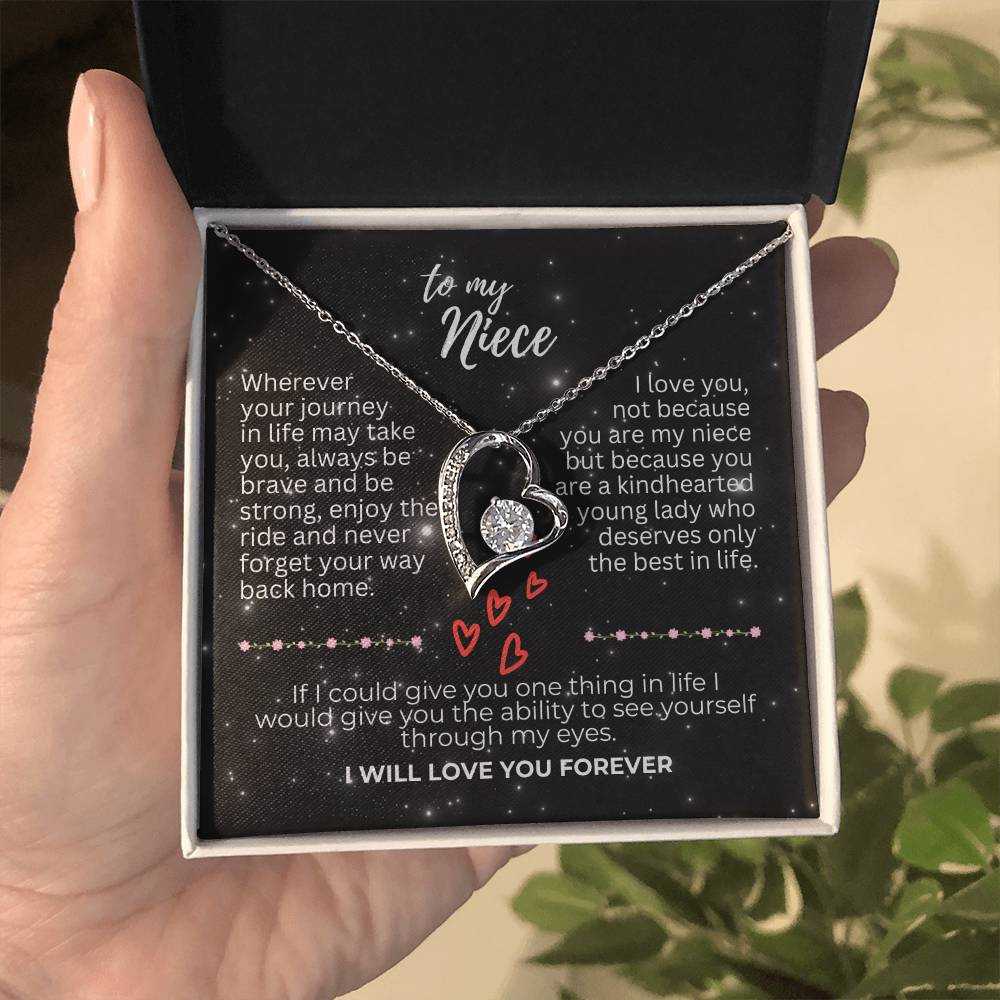 To Niece - Wherever your journey - Forever Love Necklace