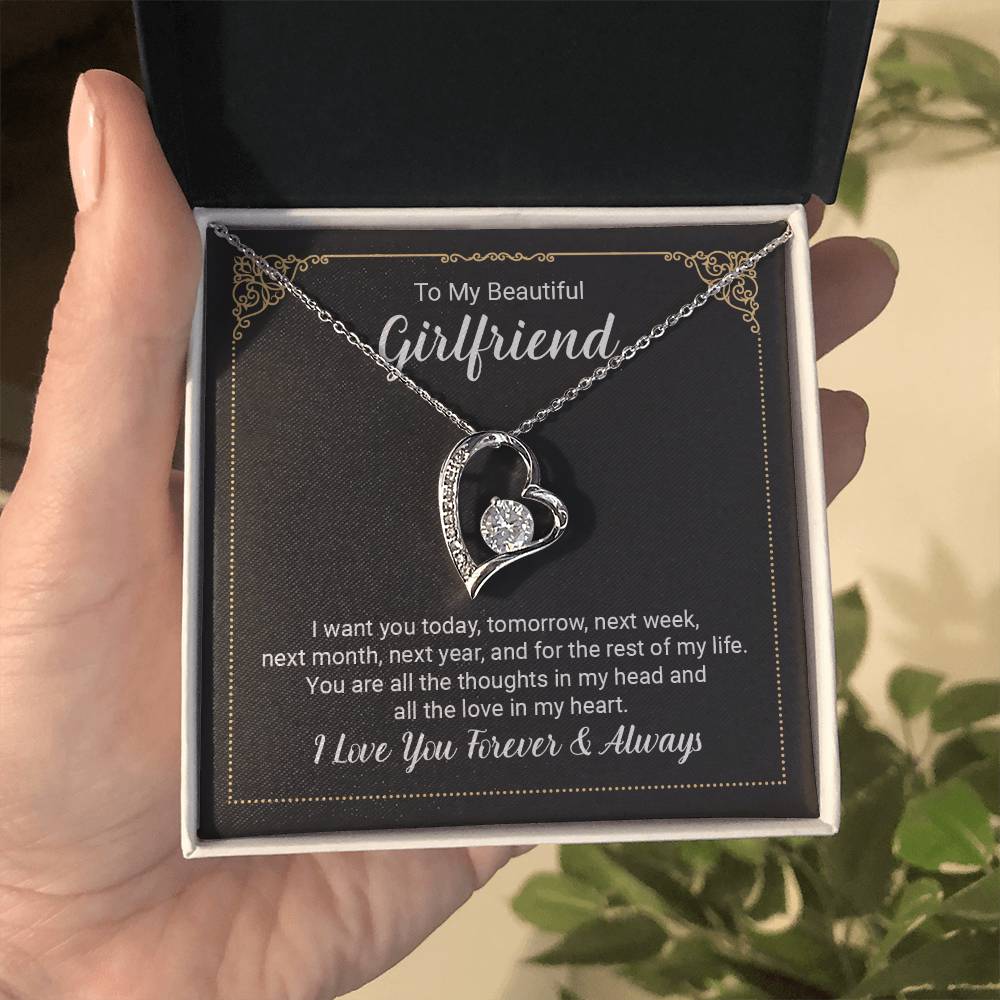 To Girlfriend - I want you today - Forever Love Necklace