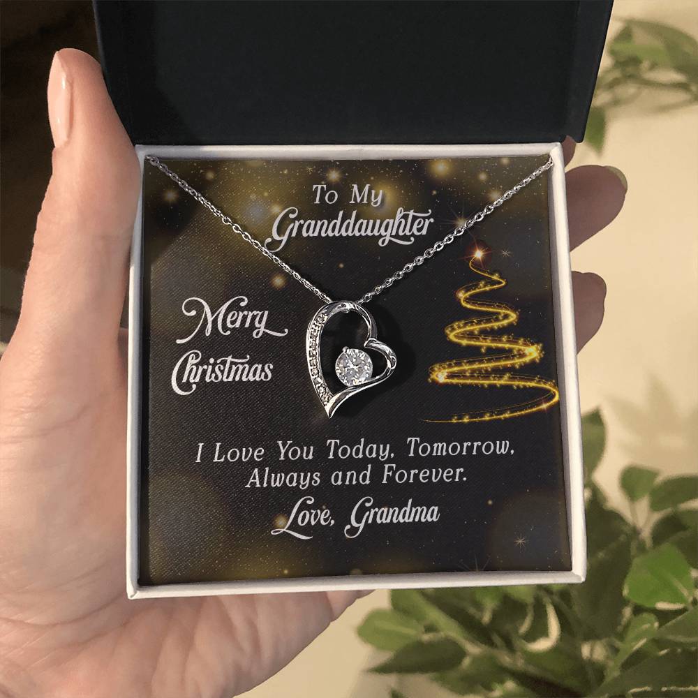 To Granddaughter - Merry Christmas - Forever Love Necklace