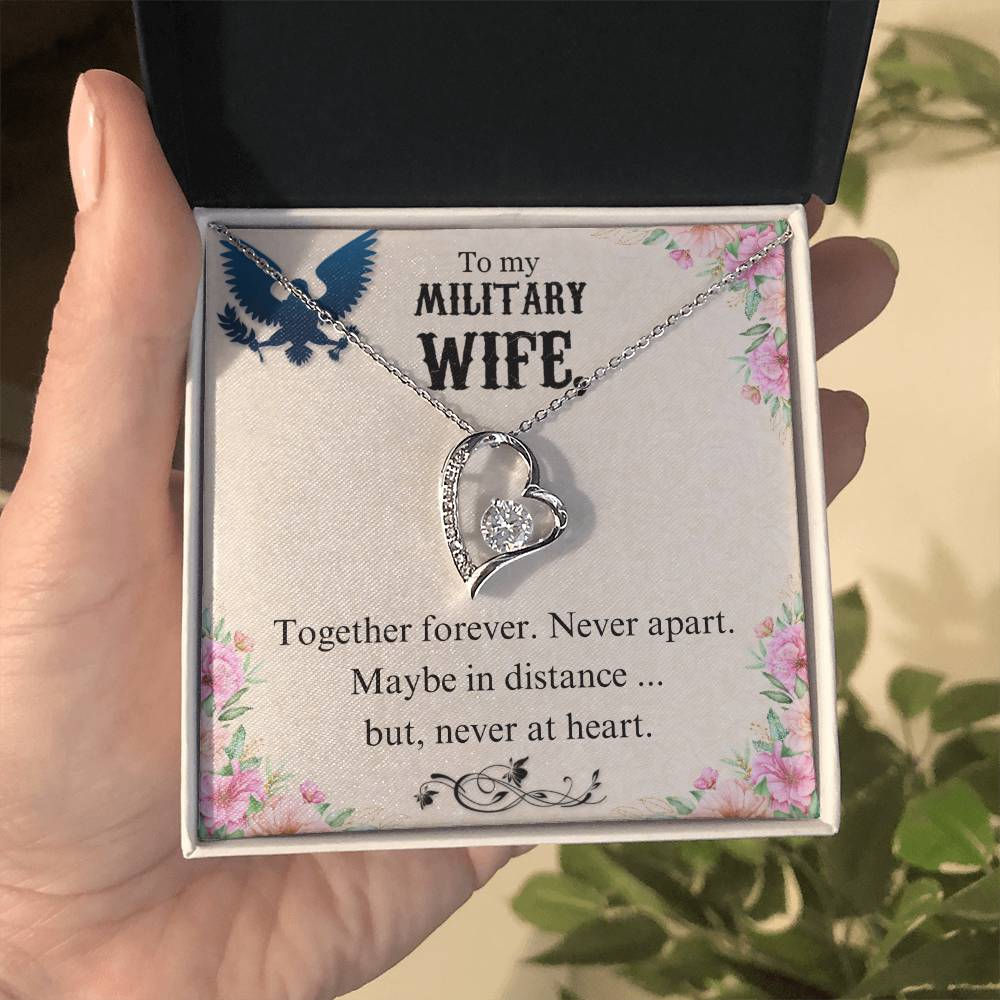 To Military Wife - Together forever - Forever Love Necklace