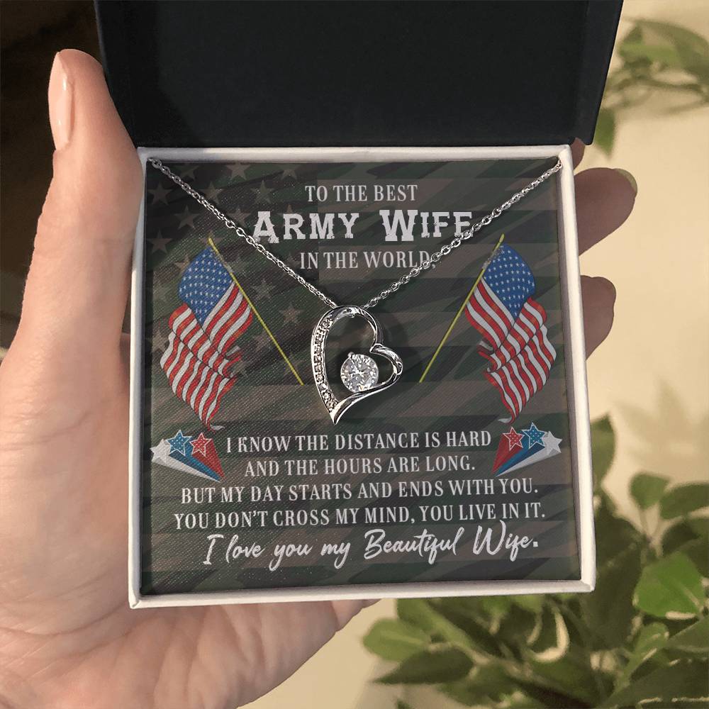 To Army Wife - I know the distance - Forever Love Necklace