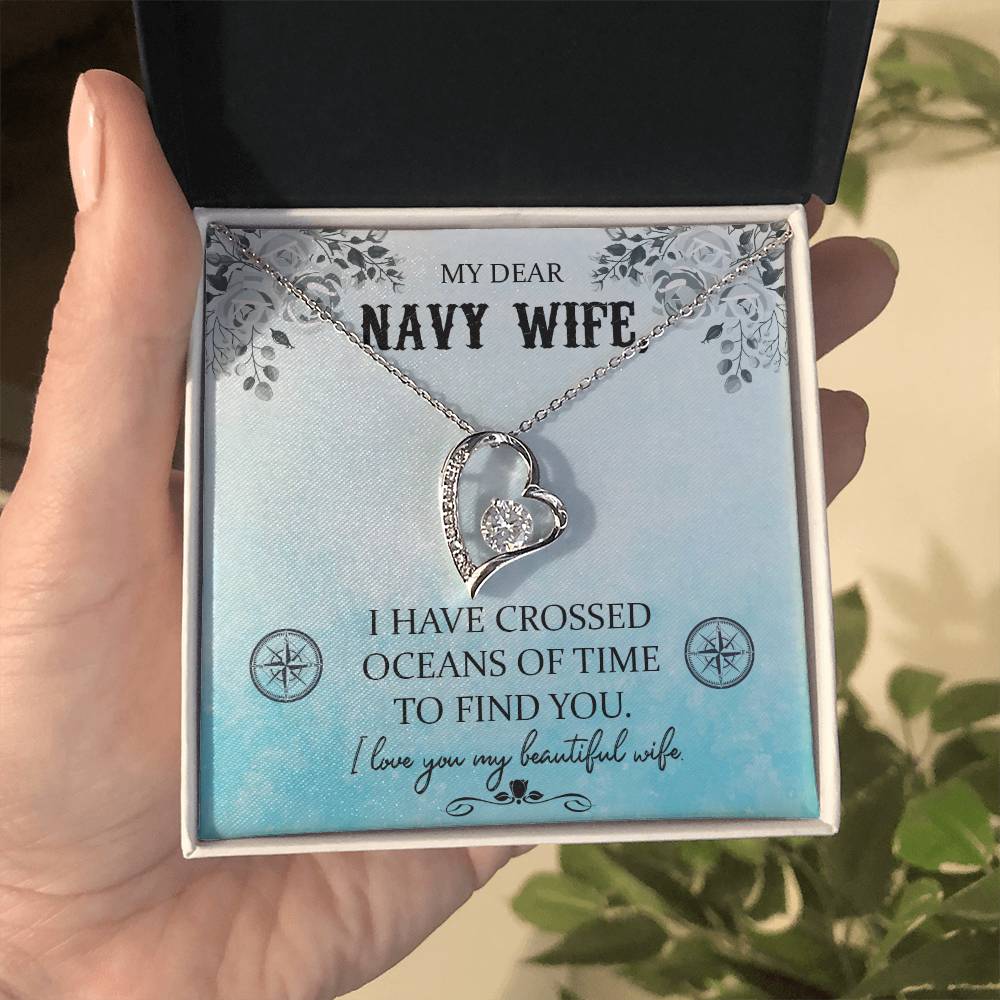 To Navy Wife - I have crossed - Forever Love Necklace