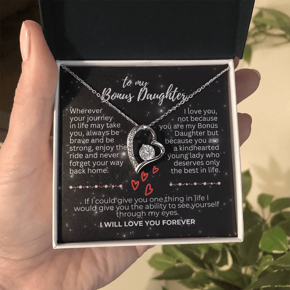 To Bonus Daughter - Wherever your journey - Forever Love Necklace