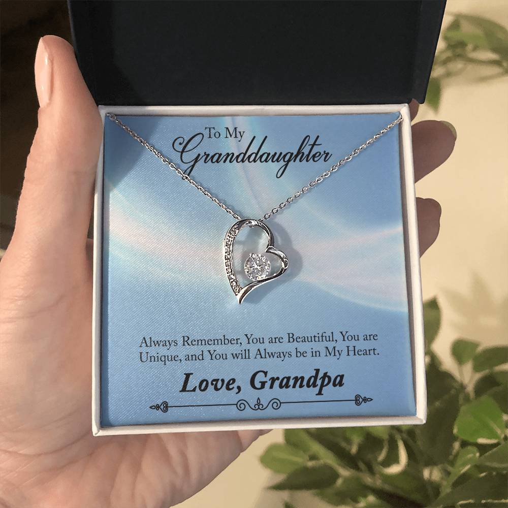 To Granddaughter - Always remember - Forever Love Necklace