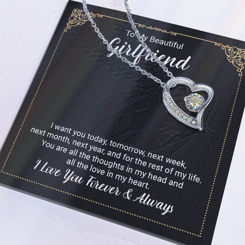 To Girlfriend - I want you today - Forever Love Necklace