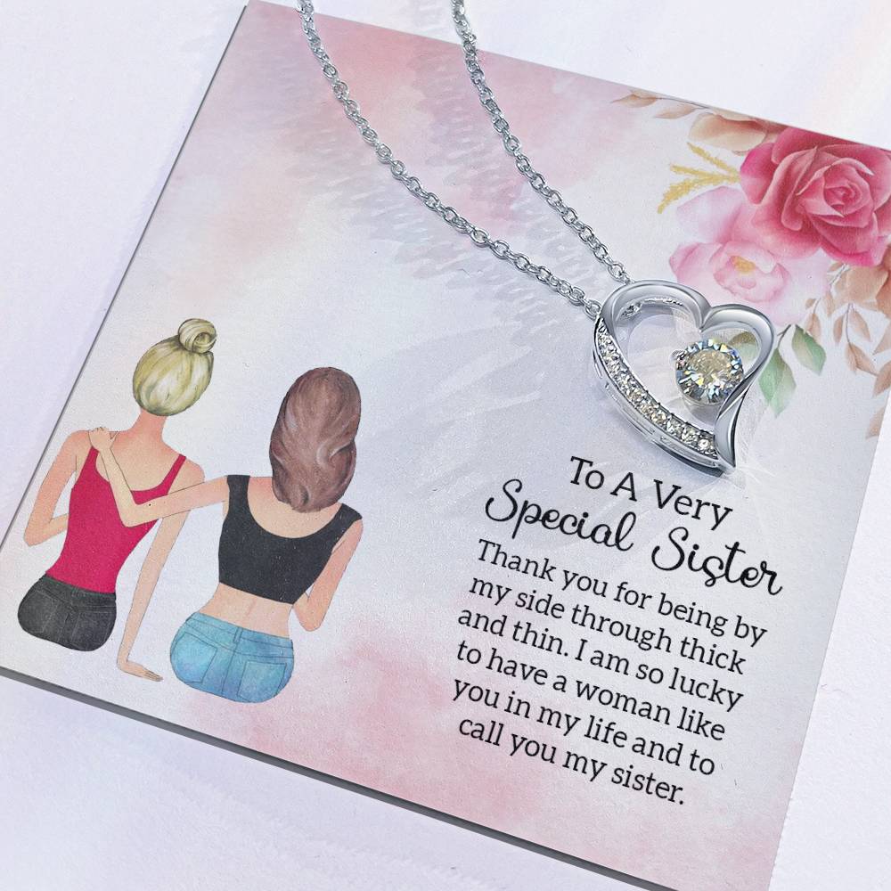 To Sister - Thank you - Forever Love Necklace