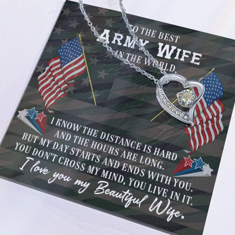 To Army Wife - I know the distance - Forever Love Necklace