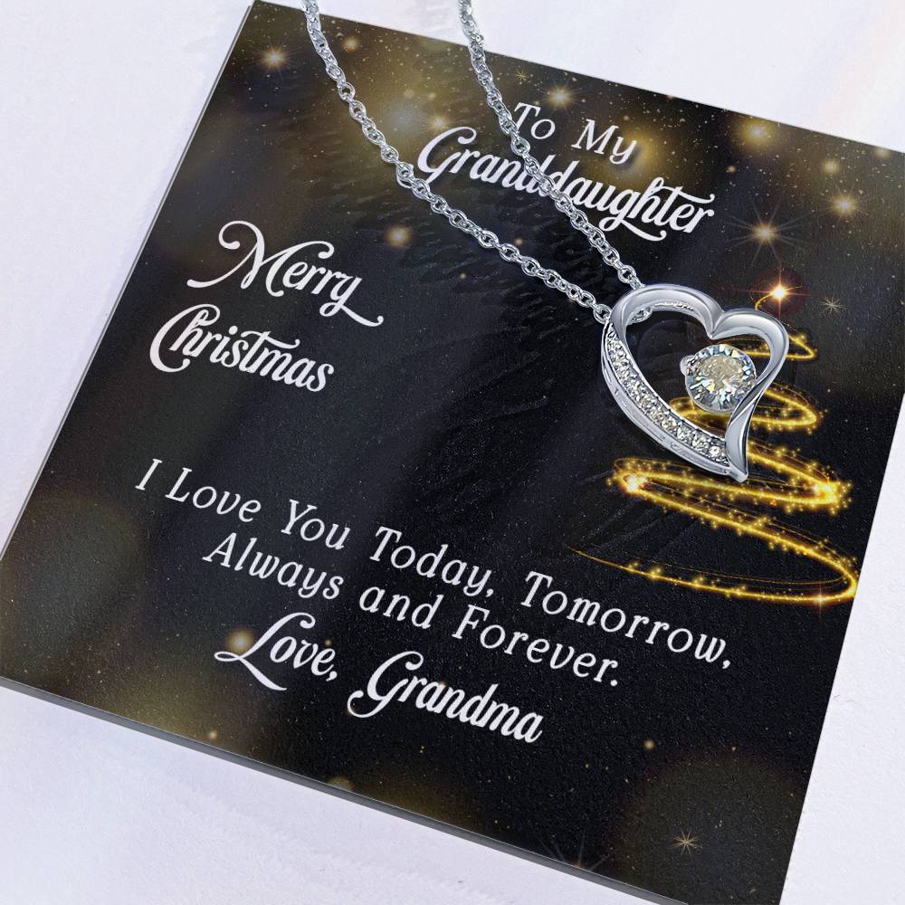 To Granddaughter - Merry Christmas - Forever Love Necklace