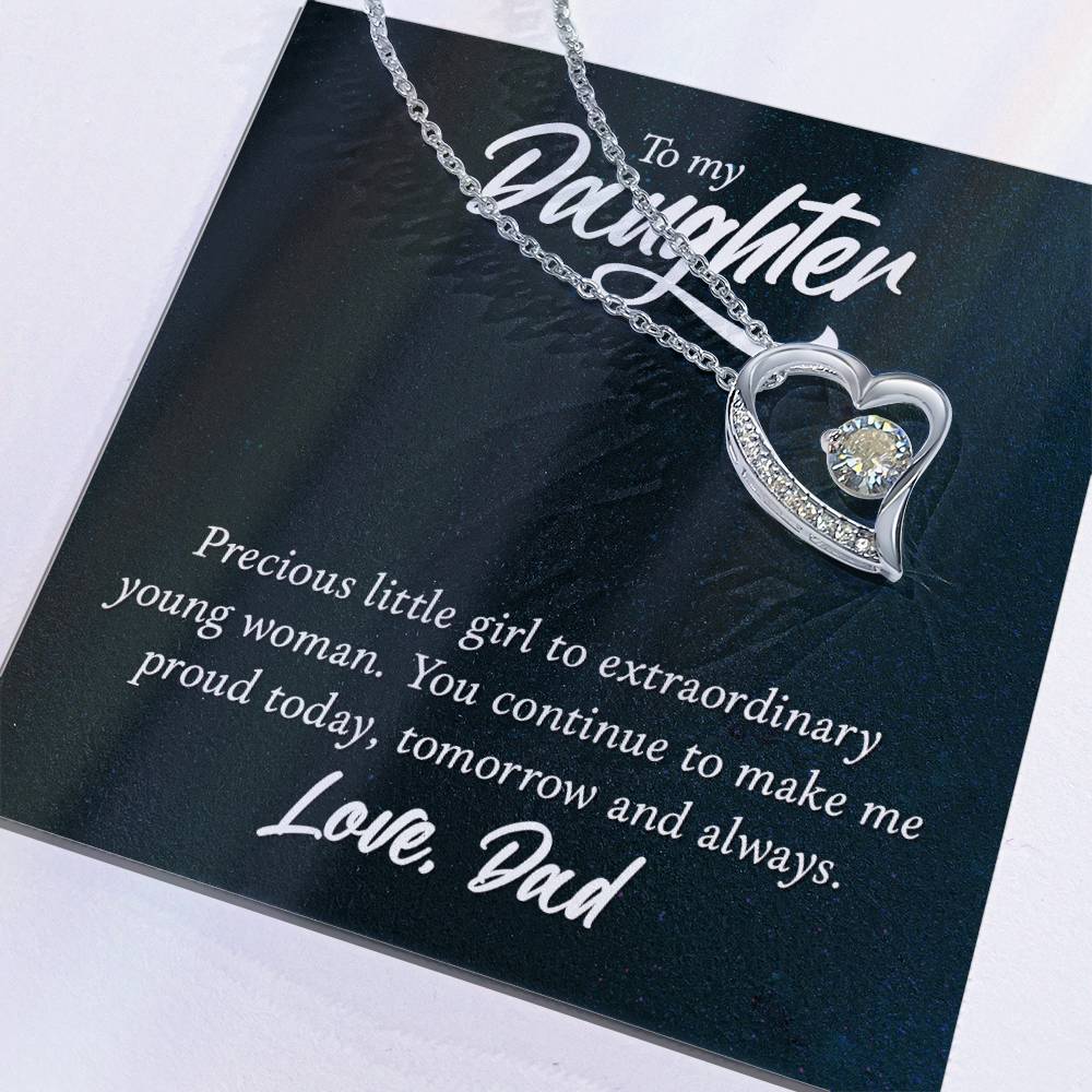 To Daughter - Precious little girl - Forever Love Necklace