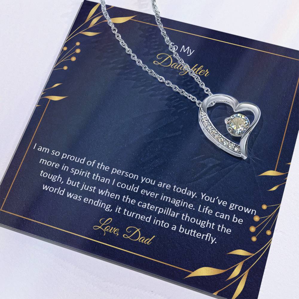 To Daughter - I am so proud - Forever Love Necklace