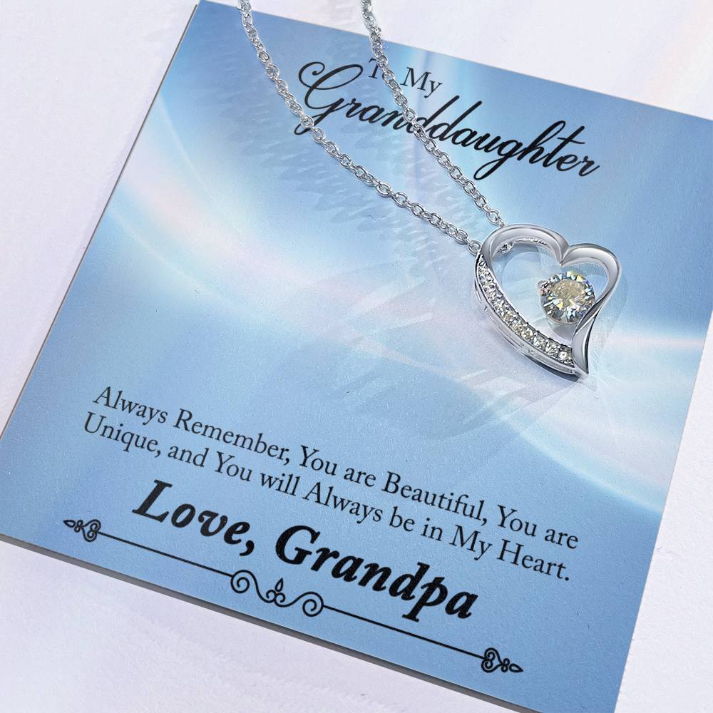 To Granddaughter - Always remember - Forever Love Necklace