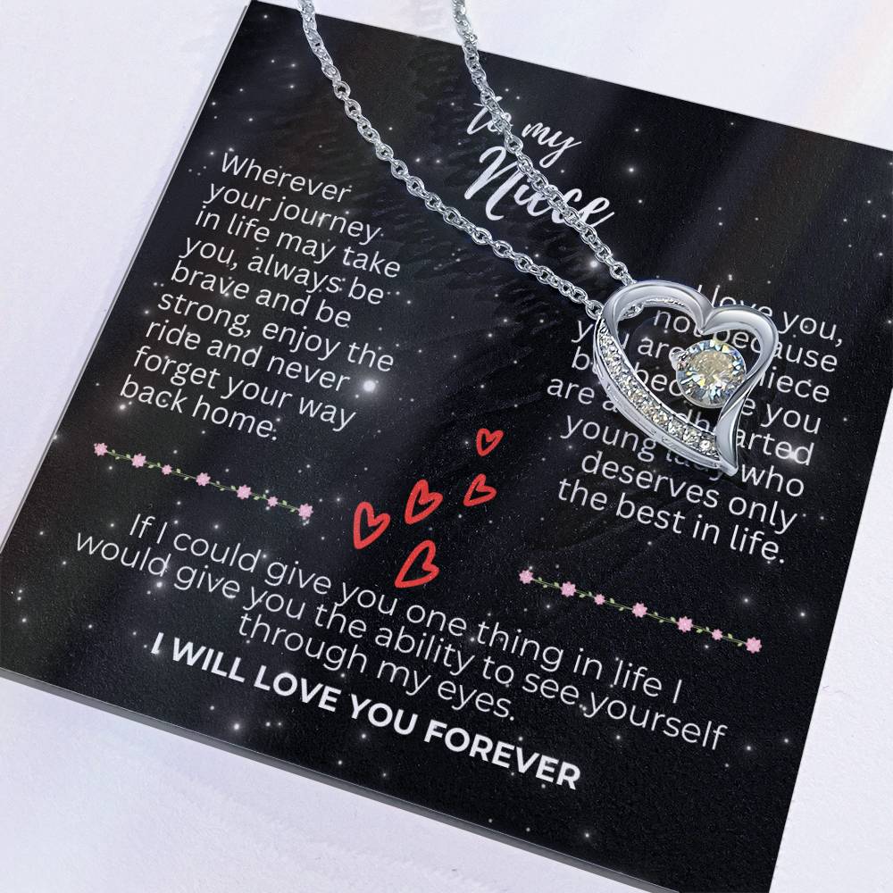 To Niece - Wherever your journey - Forever Love Necklace