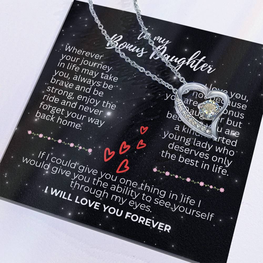 To Bonus Daughter - Wherever your journey - Forever Love Necklace