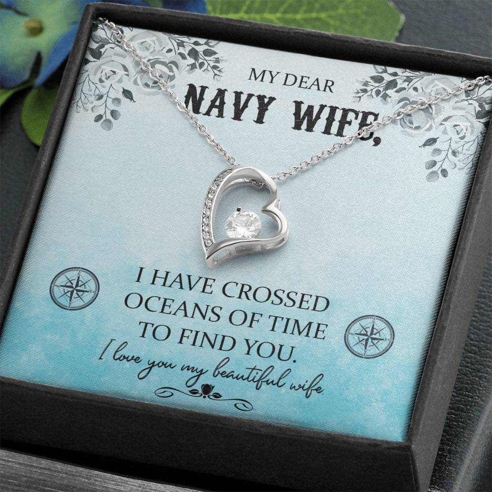 To Navy Wife - I have crossed - Forever Love Necklace