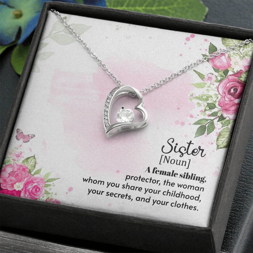 To Sister - A female sibling - Forever Love Necklace