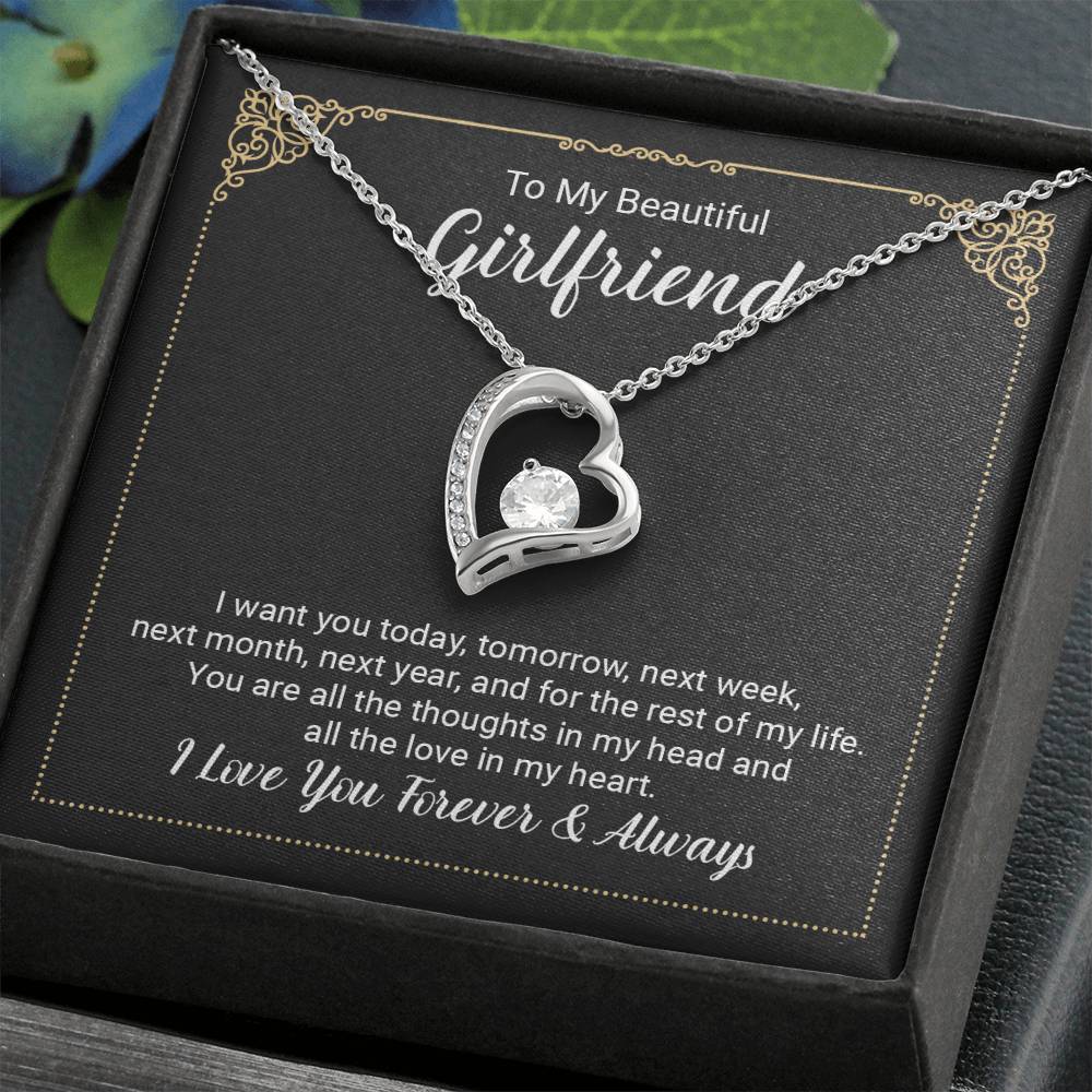 To Girlfriend - I want you today - Forever Love Necklace