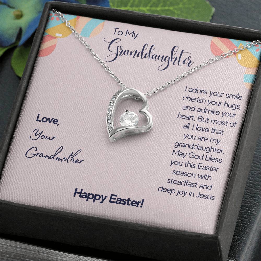 To Granddaughter - I adore your smile - Forever Love Necklace