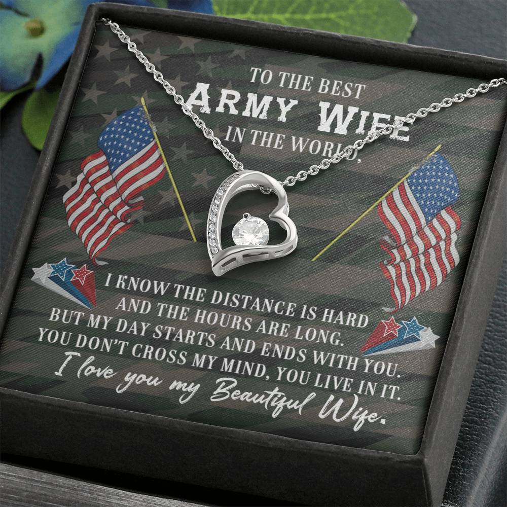 To Army Wife - I know the distance - Forever Love Necklace