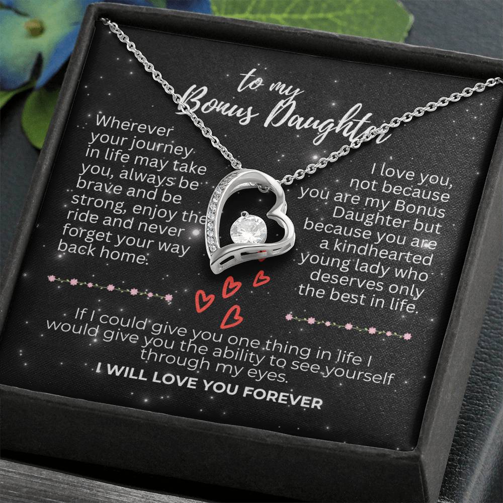 To Bonus Daughter - Wherever your journey - Forever Love Necklace