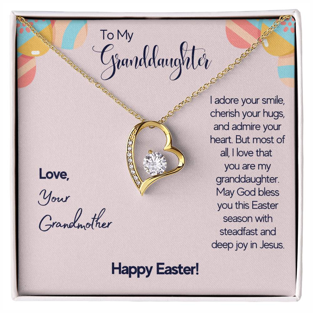 To Granddaughter - I adore your smile - Forever Love Necklace