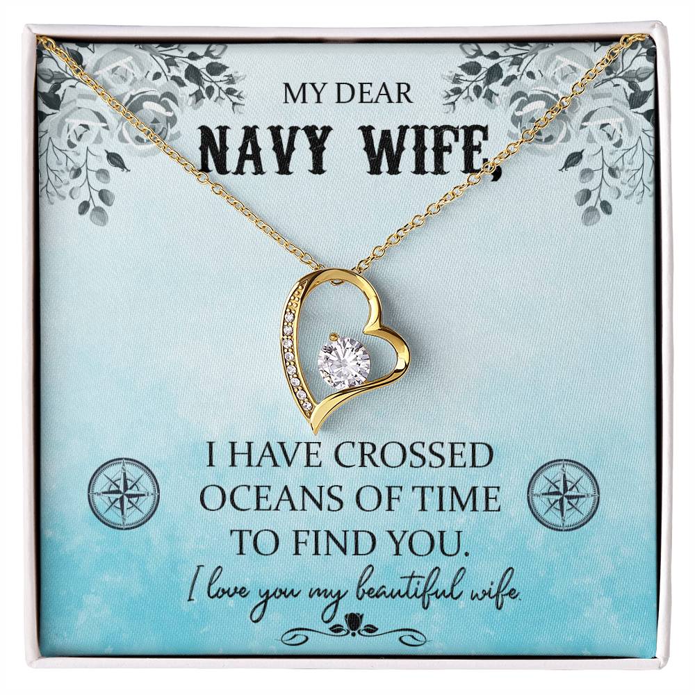 To Navy Wife - I have crossed - Forever Love Necklace