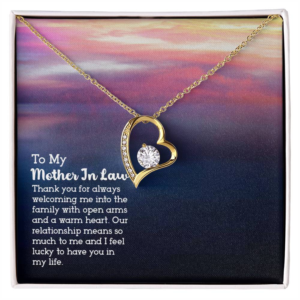 To Mother In Law - Thank you for always - Forever Love Necklace