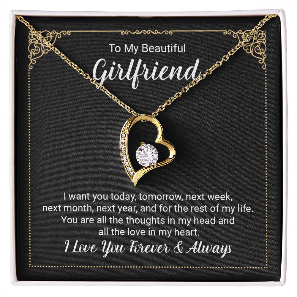 To Girlfriend - I want you today - Forever Love Necklace