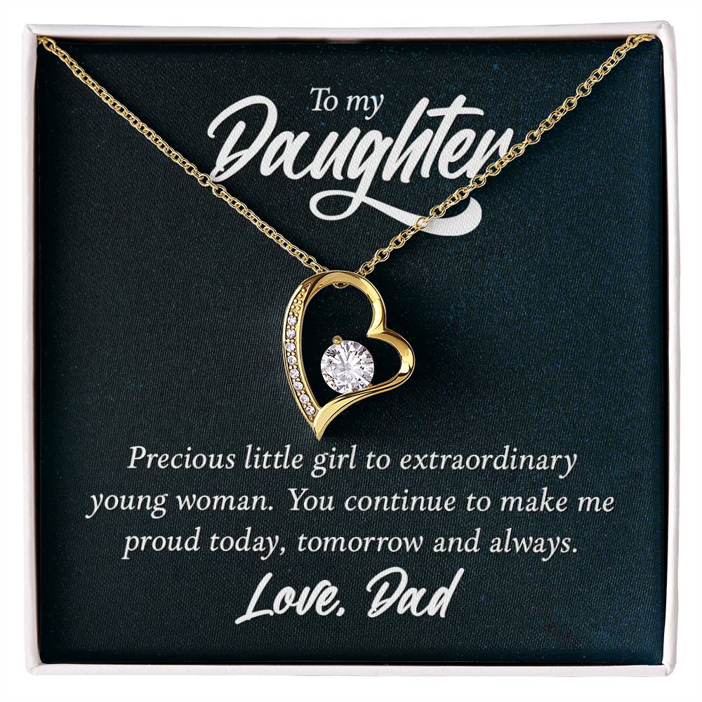 To Daughter - Precious little girl - Forever Love Necklace