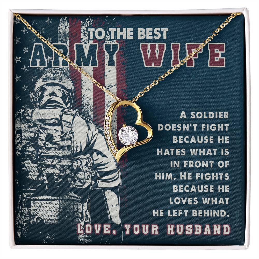 To Army Wife - A soldier - Forever Love Necklace