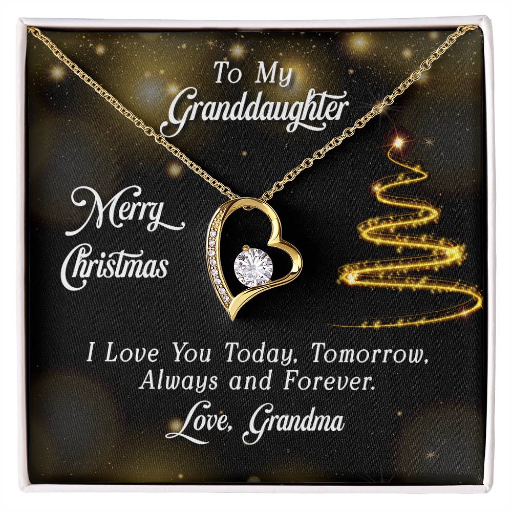 To Granddaughter - Merry Christmas - Forever Love Necklace