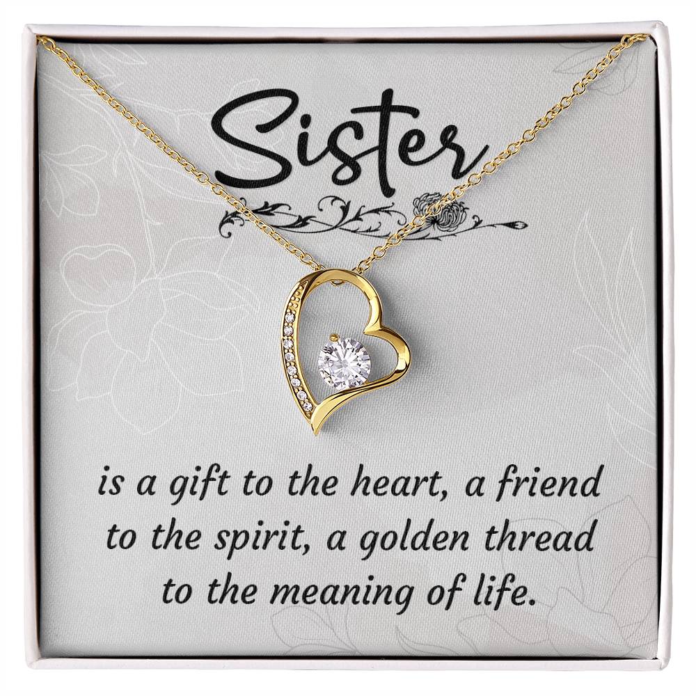 To Sister - Is a gift - Forever Love Necklace